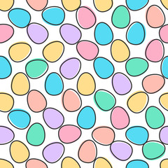 Painted ester eggs background. Vector seamless pattern.