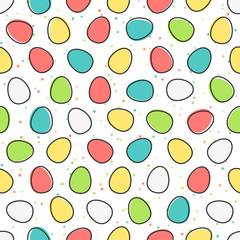 Painted ester eggs background. Vector seamless pattern.