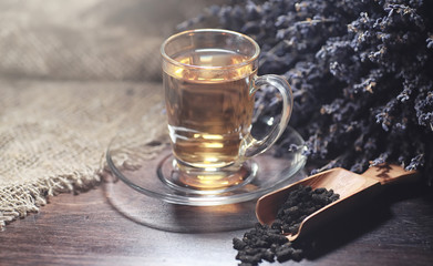 Brewed tea on a serving table