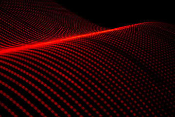 Abstract red lights. Electricity in geometric form. Pattern forming points