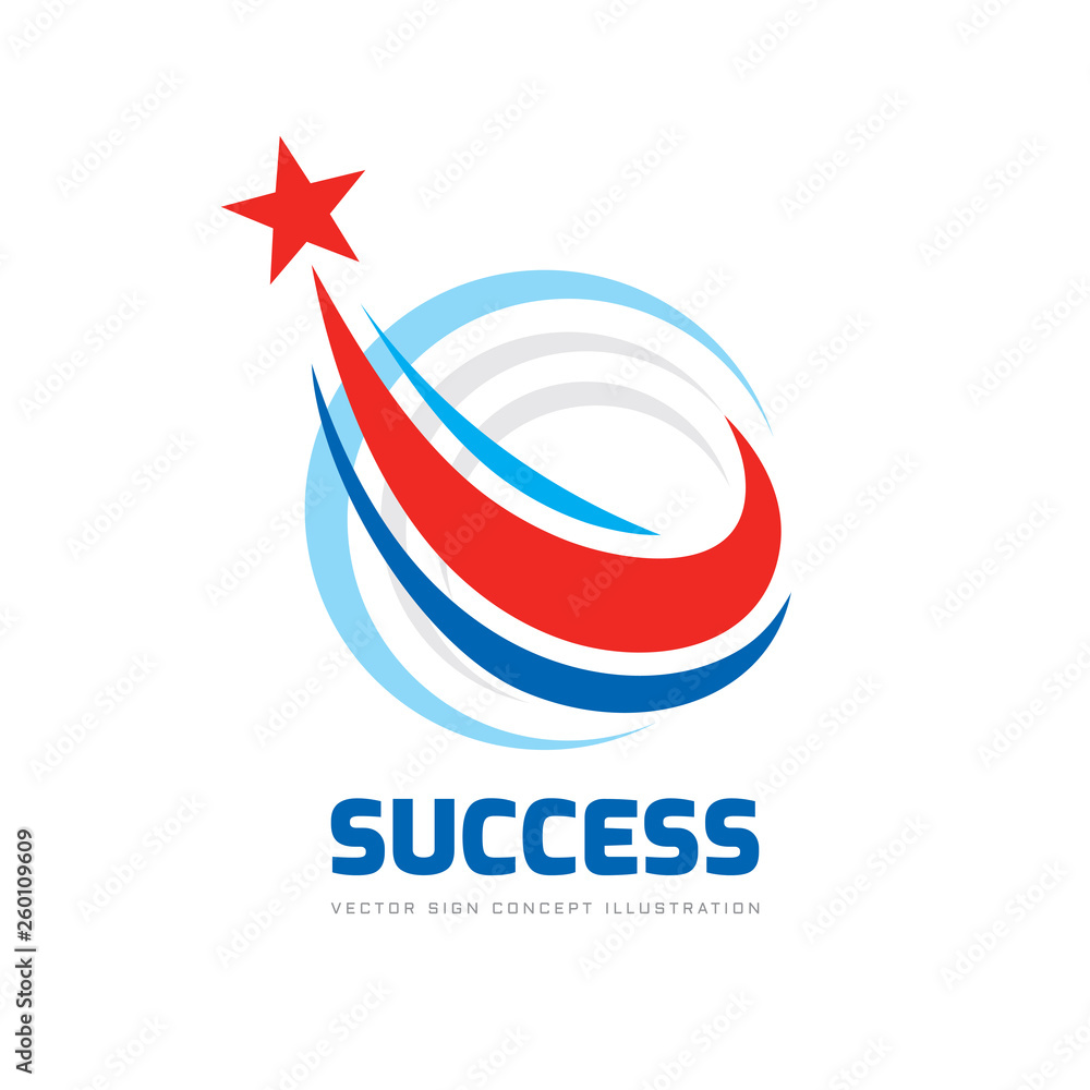 Poster success - abstract vector logo. design elements with star sign. development symbol. progress icon. g