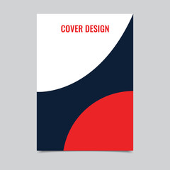 Red and white brochure template design vector.