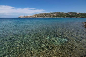 Panorama of the Rena di Levante beach in Sardinia