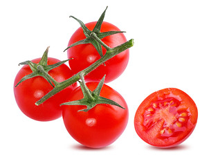 Fresh tomato isolated on white background with clipping path