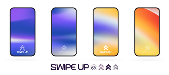 swipe up  template with abstract backdrop vector