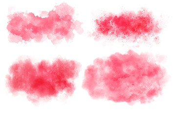 Watercolor set of tropical texture. Red Vector backgrounds. Abstract aquarelle. Colorful splash on white backdrop. Beautiful texture for your graphic design.