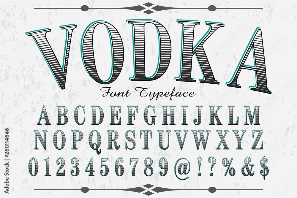 Aufkleber font alphabet script typeface handcrafted handwritten vector label design old style.shadow effect.vi