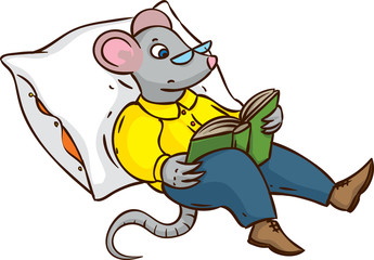 Mouse with Glasses and Book