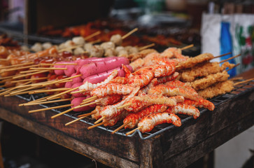 street food in thai market
