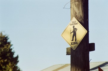 Old Farmer Crossing Sign
