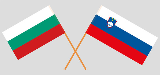 Slovenia and Bulgaria. The Slovenian and Bulgarian flags. Official colors. Correct proportion. Vector