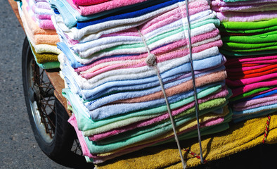 sale of towels in the Thai market