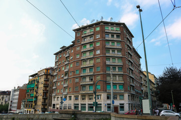 Apartment block in Aurora district Torino, Italy.