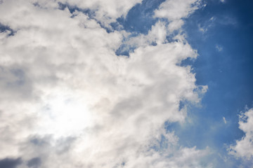 Cloudy skies with thick clouds. Background image.