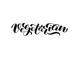 Vegetarian brush lettering. Vector illustration for decoration or banner