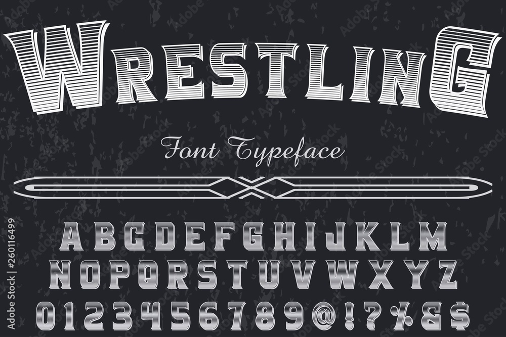 Poster font alphabet script typeface handcrafted handwritten vector label design old style.shadow effect.vi