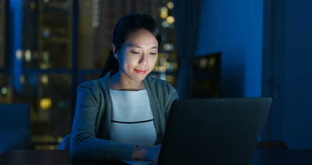 Woman use of laptop computer