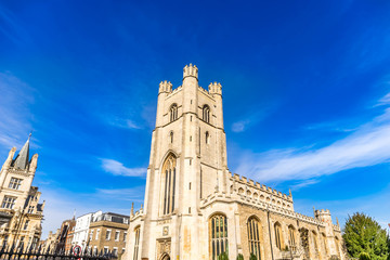 Church of Saint Mary the Great is landmark near King's college in Cambridge, England