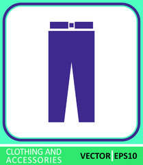 Trousers, men's clothing. Vector Icon. Simple vector illustration for graphic and web design. 