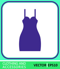women's evening dress. Vector Icon. Simple vector illustration for graphic and web design. 