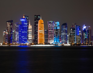 April 2019 - Doha City Center Skyscrapers at Night