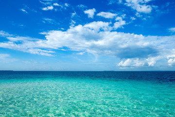 Beautiful sky and blue sea . tropical beach
