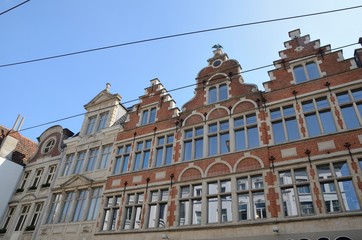 Fototapeta na wymiar Brick buildings in Ghent, Belgium