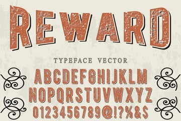 Retro Typography. Striped Typeface. Vector Illustration