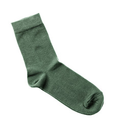Green socks on a white background