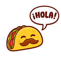Cartoon Mexican taco character © sudowoodo