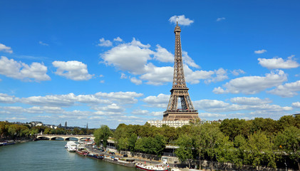Eiffel Tower and the Seine River in Paris