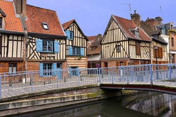 Les maisons du quartier Saint Leu à Amiens (8000), département de la Somme en région Hauts-de-France, France