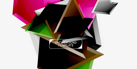 Triangular low poly background design, multicolored triangles. Vector