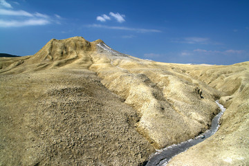 Mud volcano and dry crust
