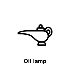 Ramadan oil lamp outline icon. Element of Ramadan day illustration icon. Signs and symbols can be used for web, logo, mobile app, UI, UX