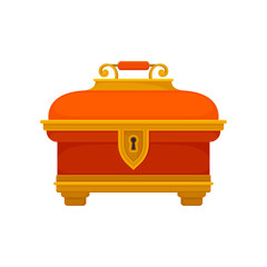 Red chest on white background. Vector illustration.