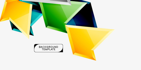 Bright colorful triangular poly 3d composition,abstract geometric background, minimal design, polygonal futuristic poster