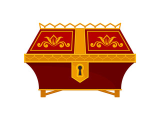 Red chest on white background. Vector illustration.