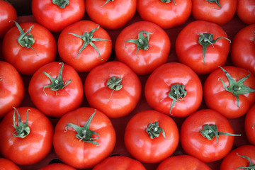 Red tomatoes for food background