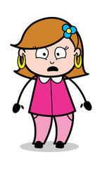 Astonishment - Retro Cartoon Female Housewife Mom Vector Illustration