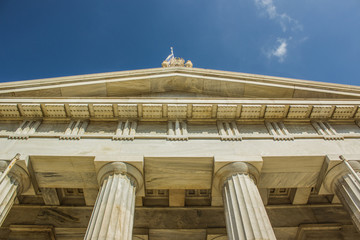 antique marble architecture palace with white pillars building from ancient Greece time symmetry...