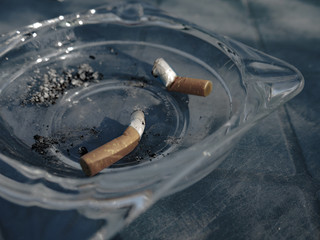 Two cigarettes in ashtray
