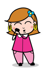 Lovable - Retro Cartoon Female Housewife Mom Vector Illustration