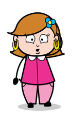 Remembrance - Retro Cartoon Female Housewife Mom Vector Illustration