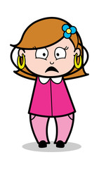 Tremble - Retro Cartoon Female Housewife Mom Vector Illustration