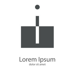 Obraz premium Logotipo letra j minúscula en cuadrado en espacio negativo en color gris