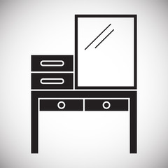 Furniture icon on background for graphic and web design. Simple vector sign. Internet concept symbol for website button or mobile app.