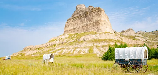 Fotobehang Oranje Scotts Bluff National Monument in Nebraska, Oregon Trail, USA  © traveller70