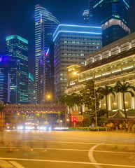 Singapore metropolis skyline at night