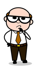 Assuming - Retro Cartoon Office old Boss Man Vector Illustration